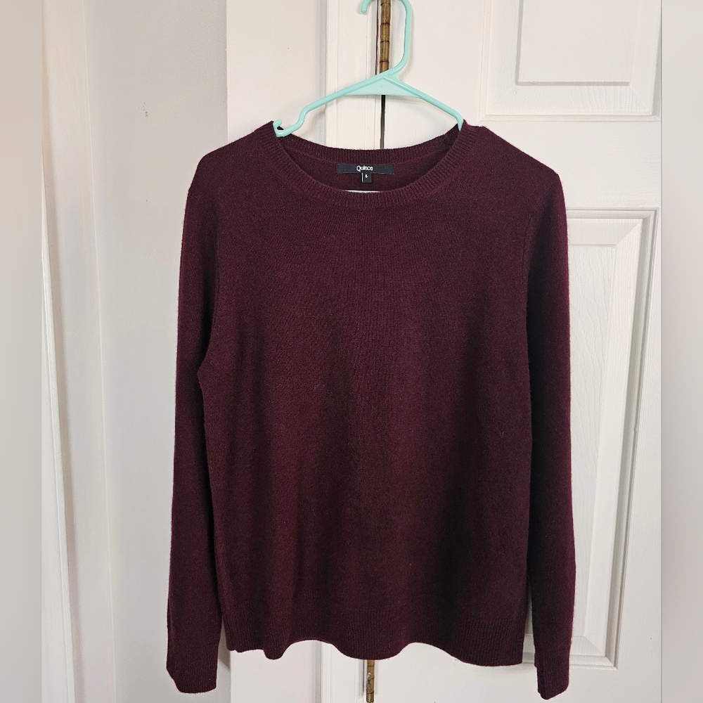 Large Quince 100% Cashmere Sweater-burgundy